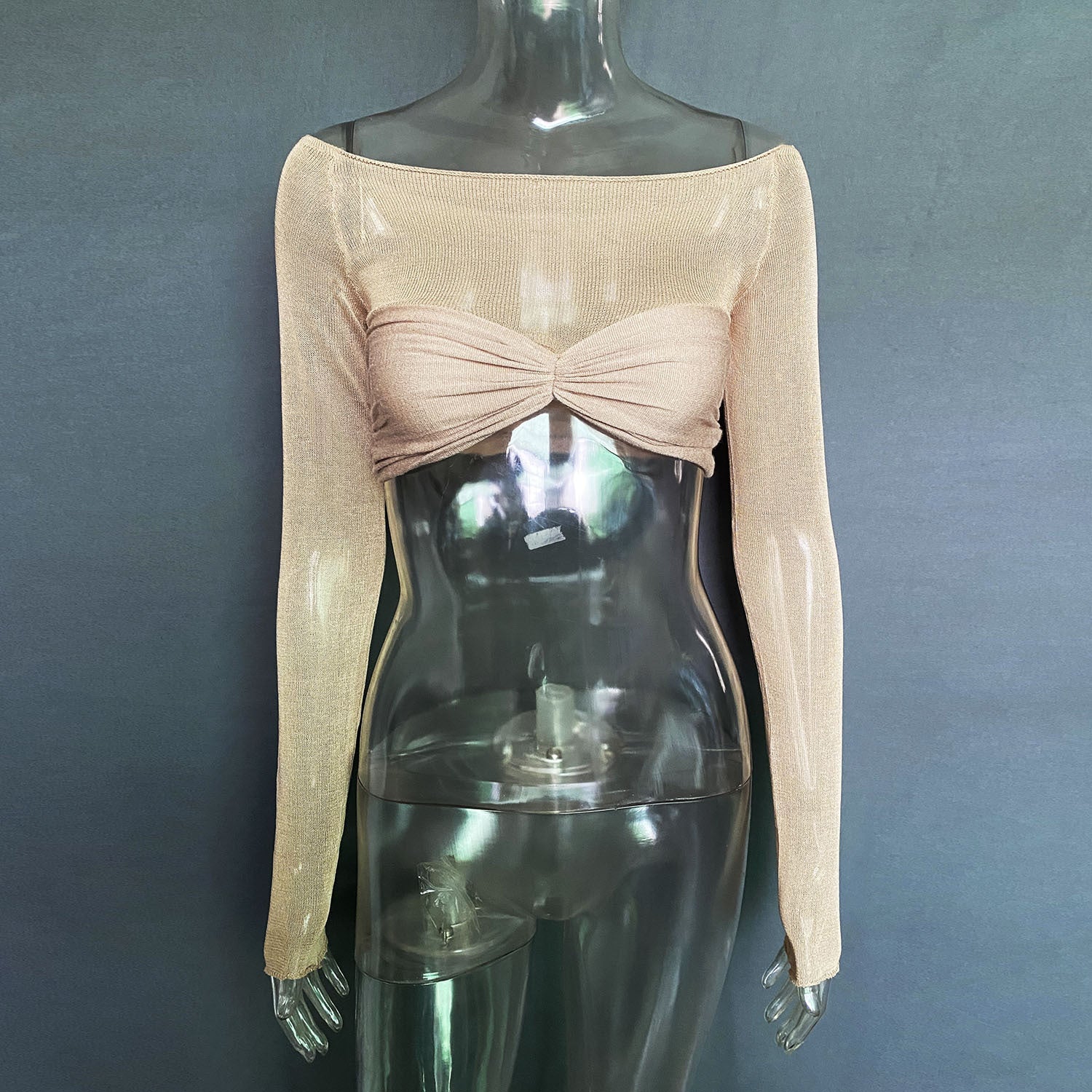 Women's One-Shoulder Sheer Top
