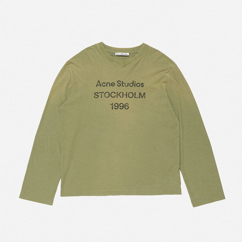 Letter-printed high street long-sleeved T-shirts for men and women