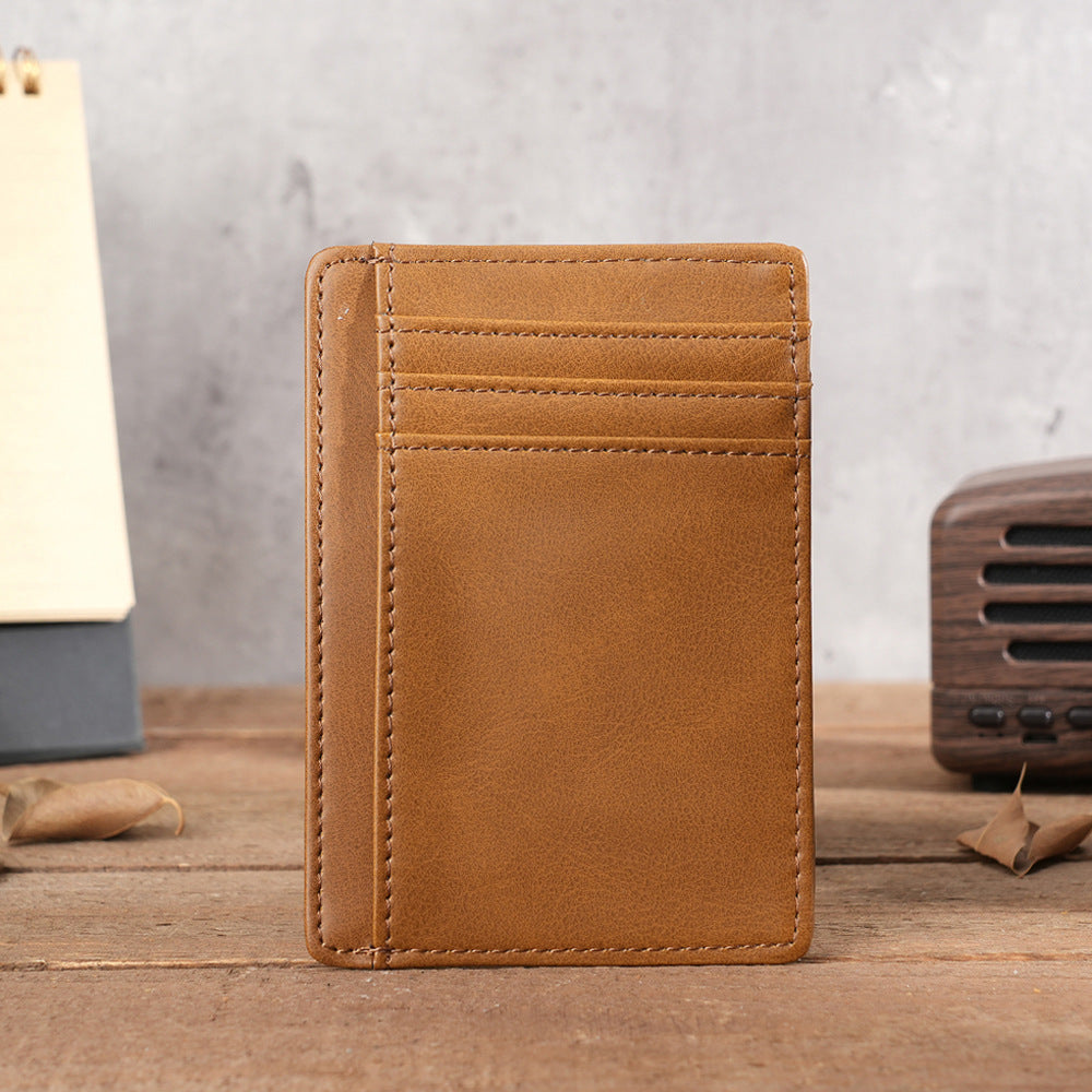 Ultra Thin Laser Engraved PU Leather Card Holder Wallet