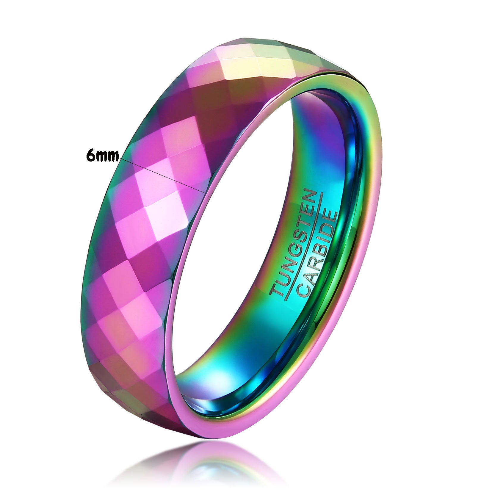 Gradient Color Tungsten Steel Ring ? Unisex Geometric Design.