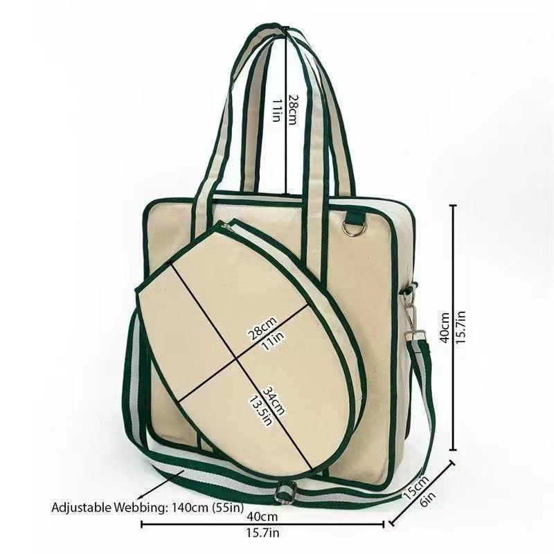 Canvas Tennis Bag with Multiple Compartments