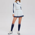 Womens Loose-Fit Sports Suit Long Sleeve Top and Shorts