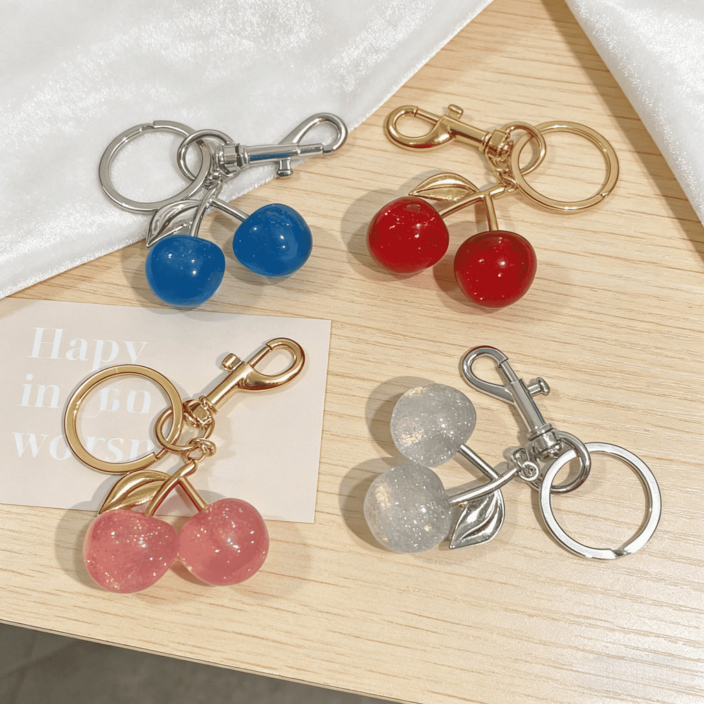 Cherry Keychain Bag Charm Metal Pendant