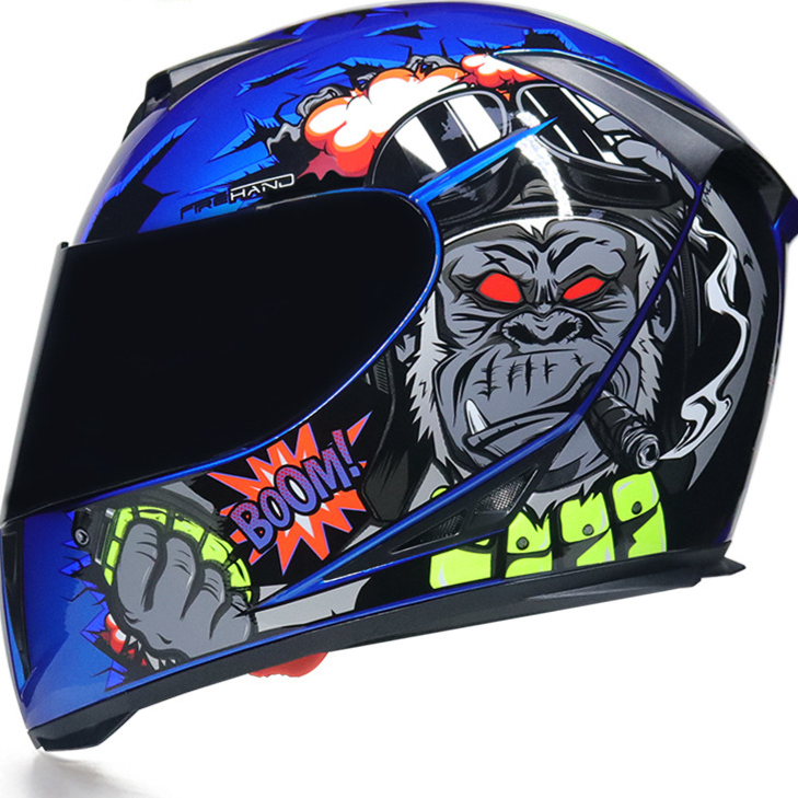 Full Face Motorcycle Helmet with Dual Lens and Anti-Fog