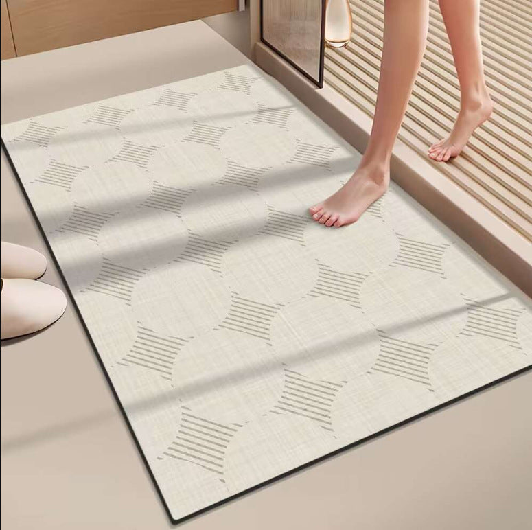 Japanese-style simple shower room door, absorbent floor mat household entrance, entrance cat floor mat solid color bathroom door mat