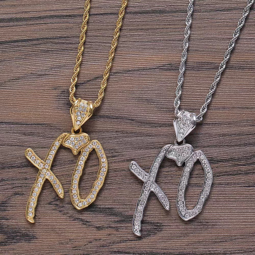 Letter Pendant Necklace with Vintage Chain
