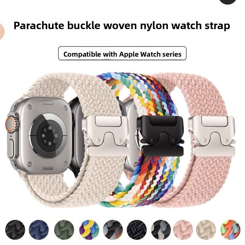 Braided Nylon Apple Watch Strap with Parachute Buckle
