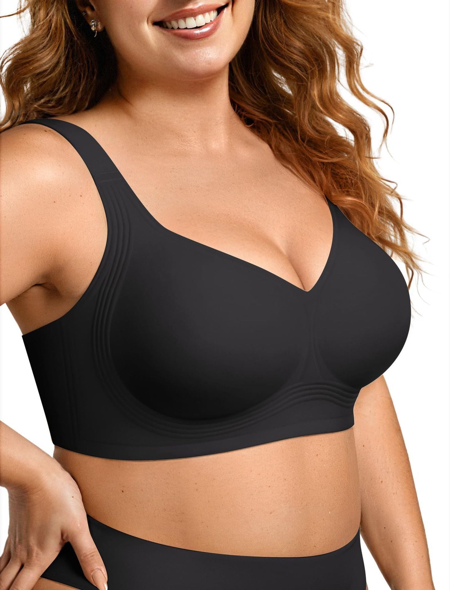 Women's support bra to prevent sagging and make large breasts appear smaller
