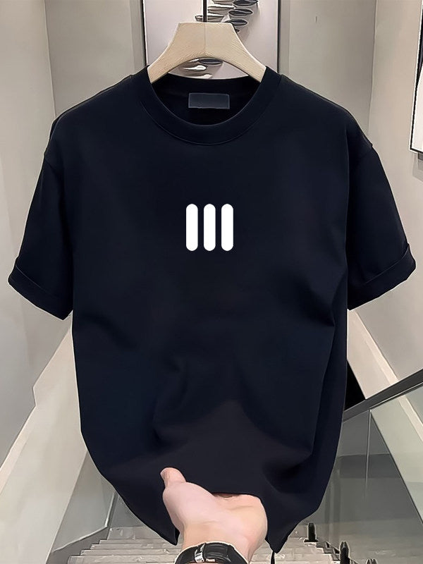 Mens Cotton Short Sleeve Tshirt Loose Fit Printed Tops