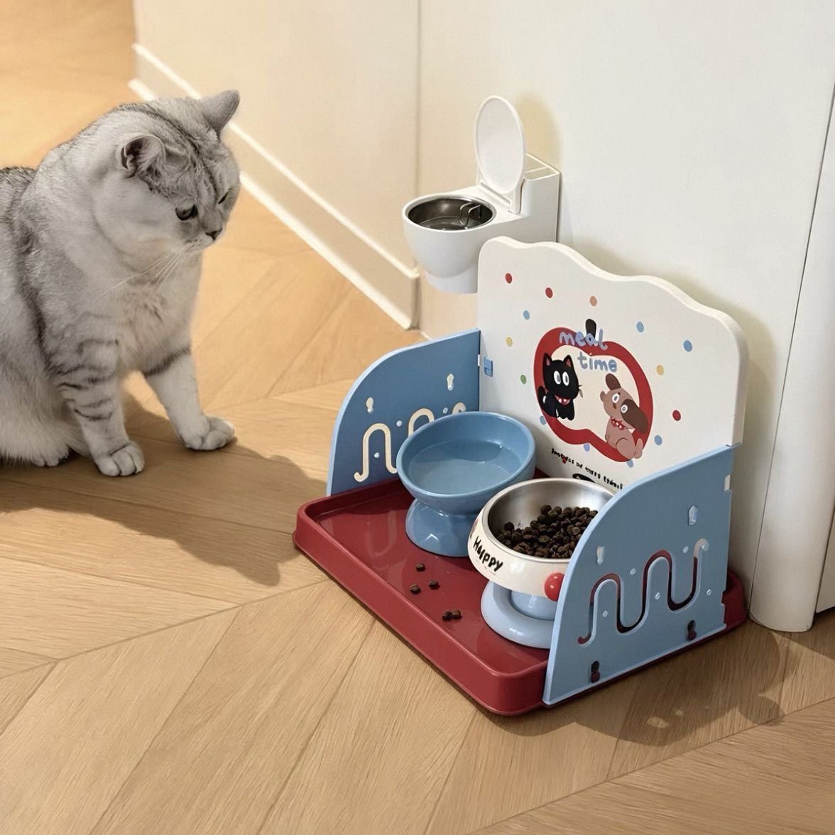 Cartoon Pet Dining Elevated Stand