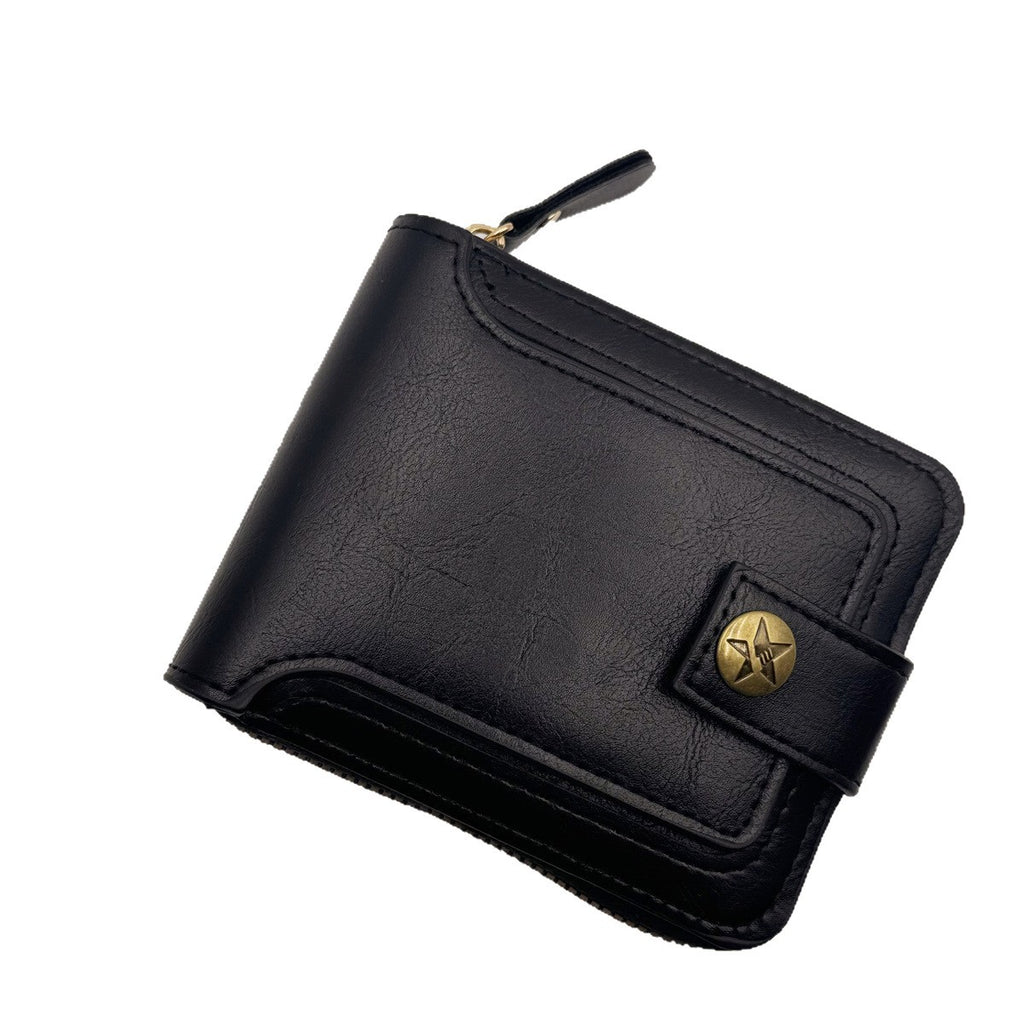 Retro Mens Short Zipper Wallet