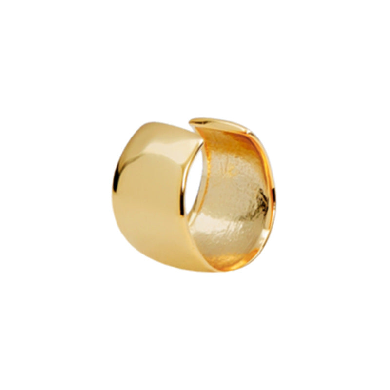 Light Luxury Zircon Inlaid 18K Gold Copper Ear Clip for Unisex