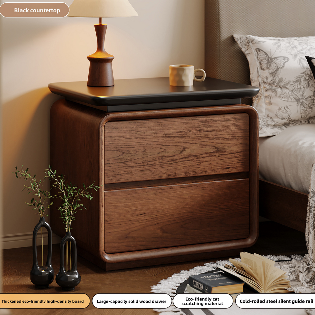 Solid Wood Bedside Table Installation-Free Modern Small Storage Cabinet