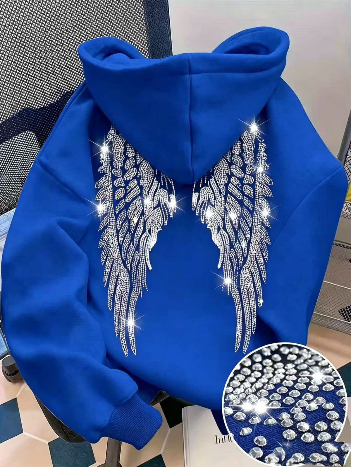 Women's long-sleeved printed hooded sweatshirt