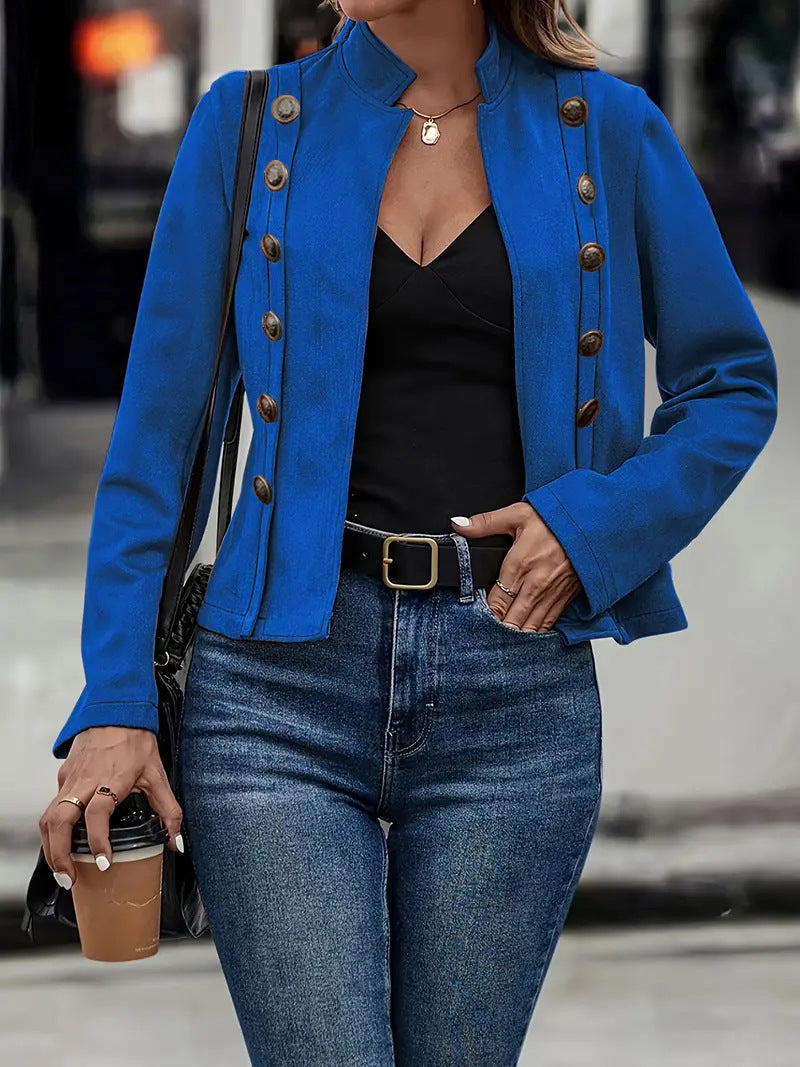 Womens Retro Suede Double-Breasted Coat