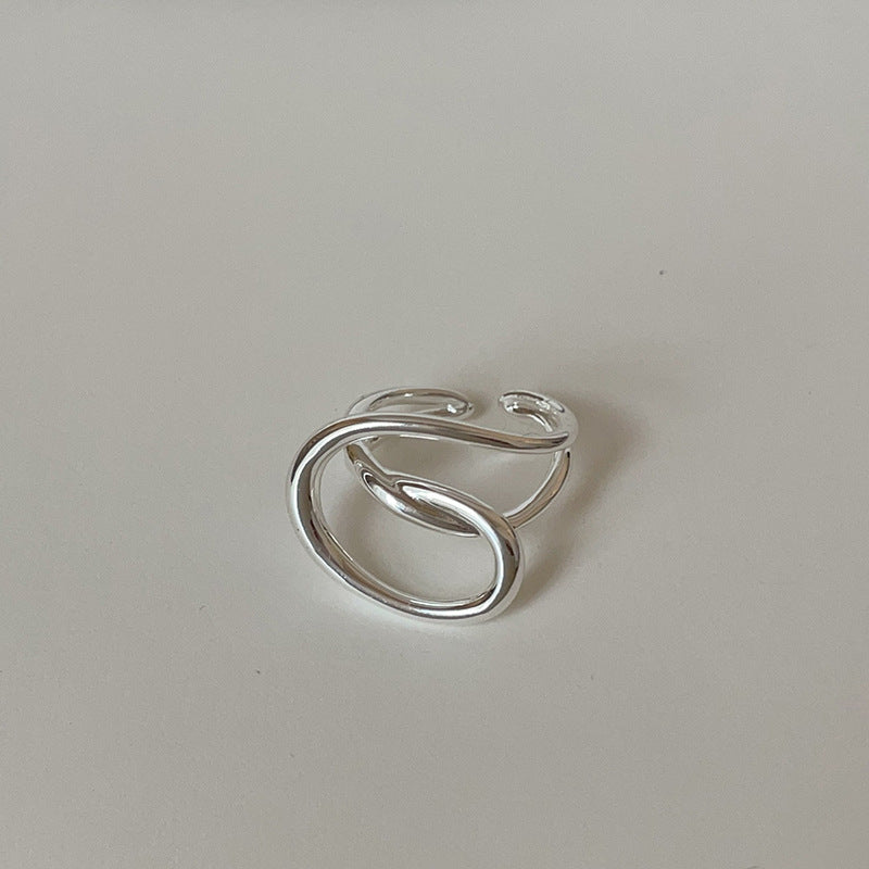 Simple Design Hollow Metal Ring for Women