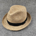 Raffia Straw Hat Wide Brim Jazz Hat Unisex Casual Sun Hat