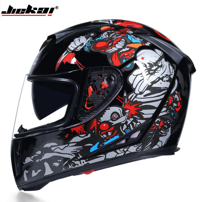 Full Face Bicycle Helmet with Dual Lenses