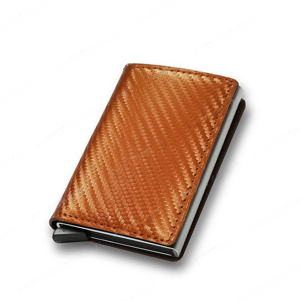 RFID Blocking Automatic Pop-Up Ultra-Thin Carbon Fiber Card Holder Wallet