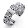 18/20/22/24mm Solid Three Bead Ladder Stainless Steel Watch Strap Men Watch Accessories