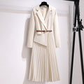 Suits with pleated dresses