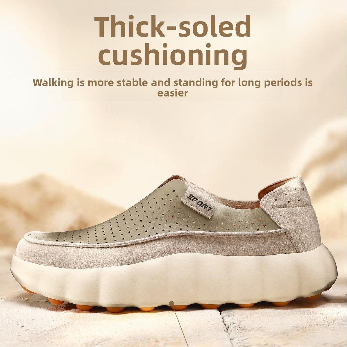 Perforated Breathable Slip-On Casual Shoes