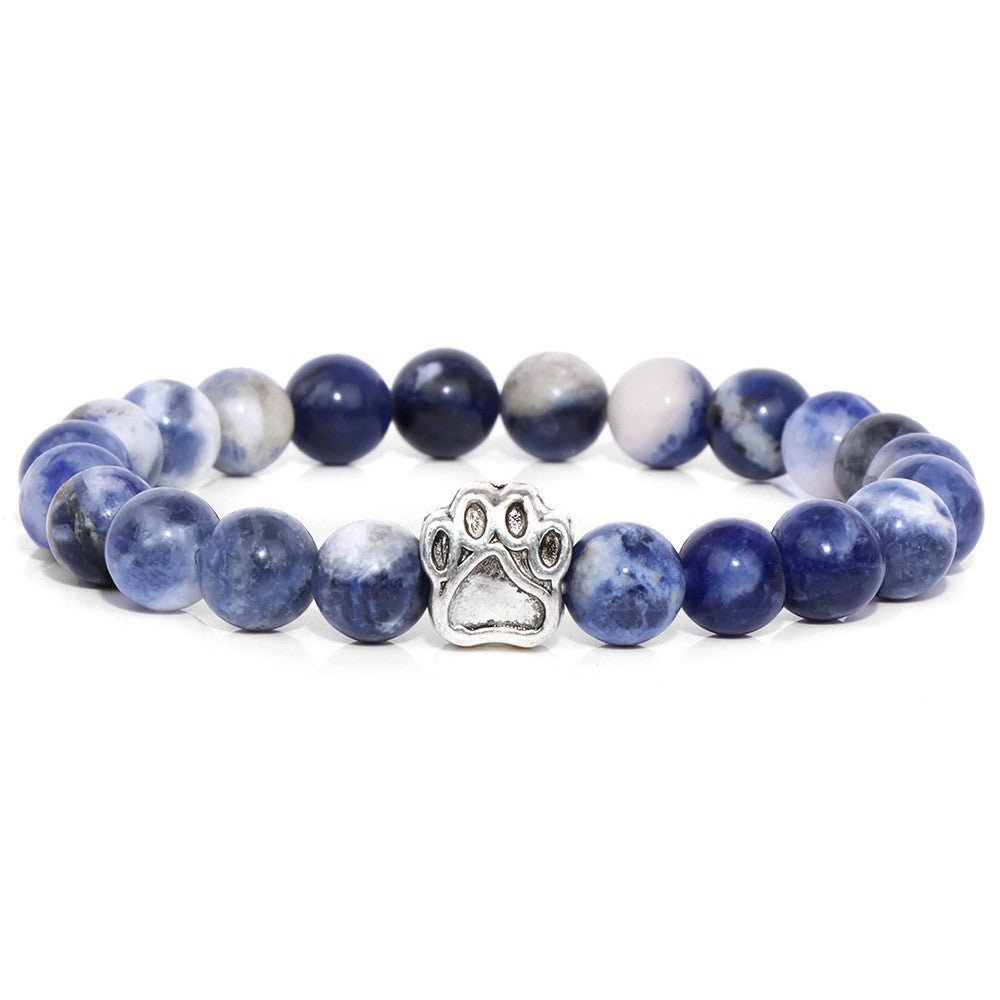 Elastic Stone Bead Bracelet Vintage Unisex Jewelry