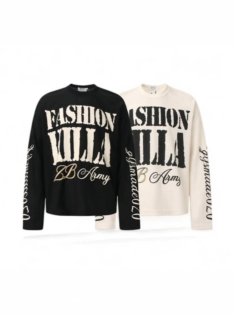 Vintage Letter Print Cotton T-Shirt