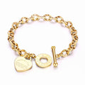 Lady OT Heart-shaped Titanium Steel Bracelet
