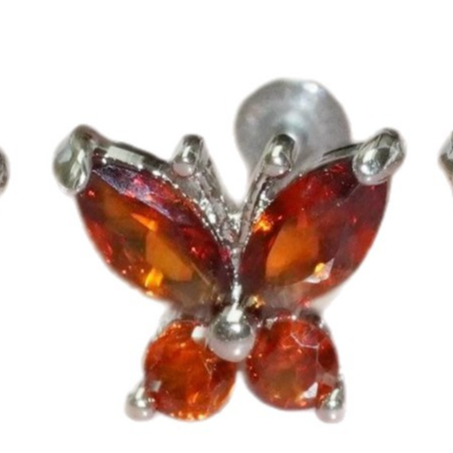 Butterfly zircon lip nail
