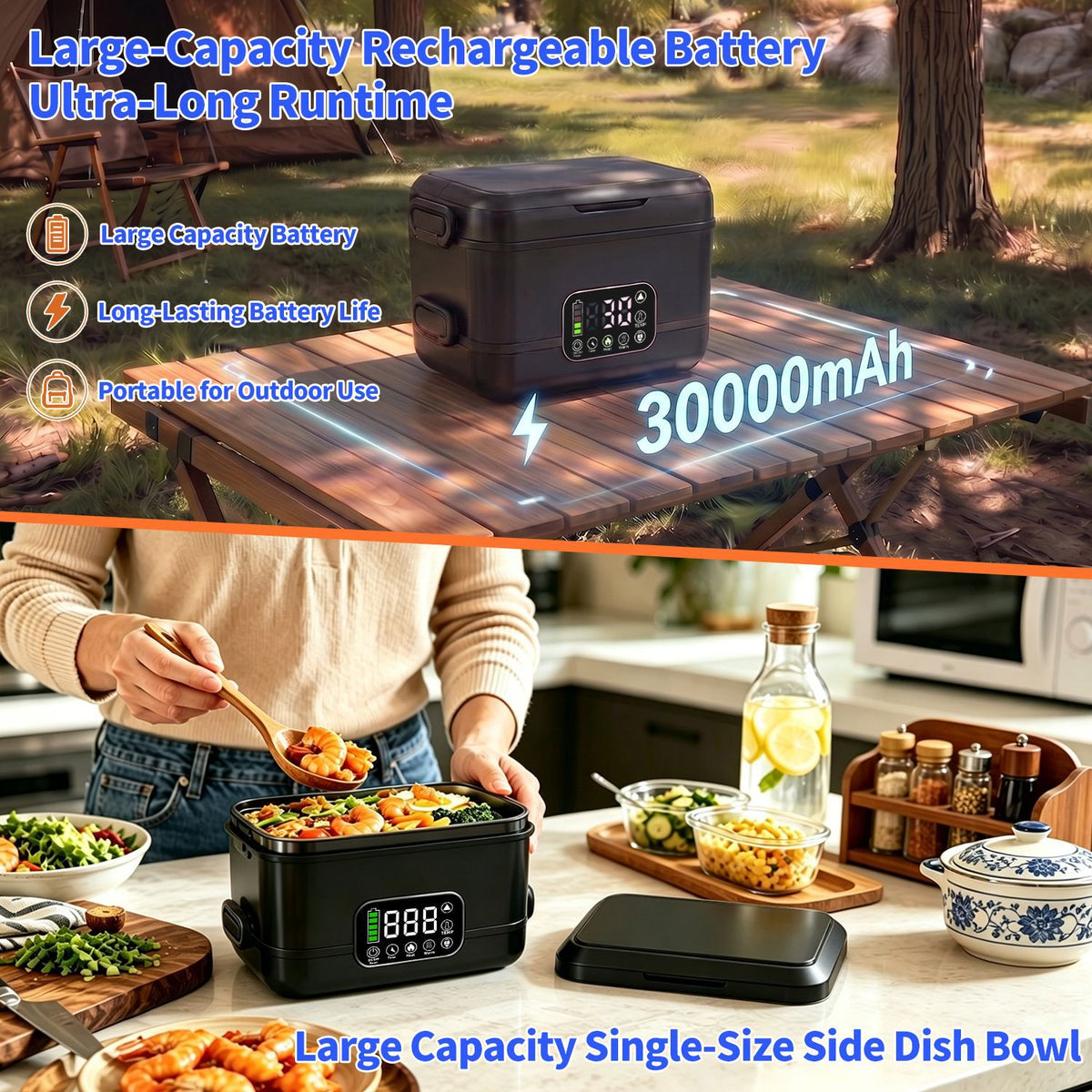 Wireless Heating Lunch Box Portable Insulation Container