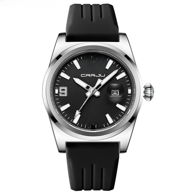 CRRJU Quartz Watch Leather Strap Waterproof