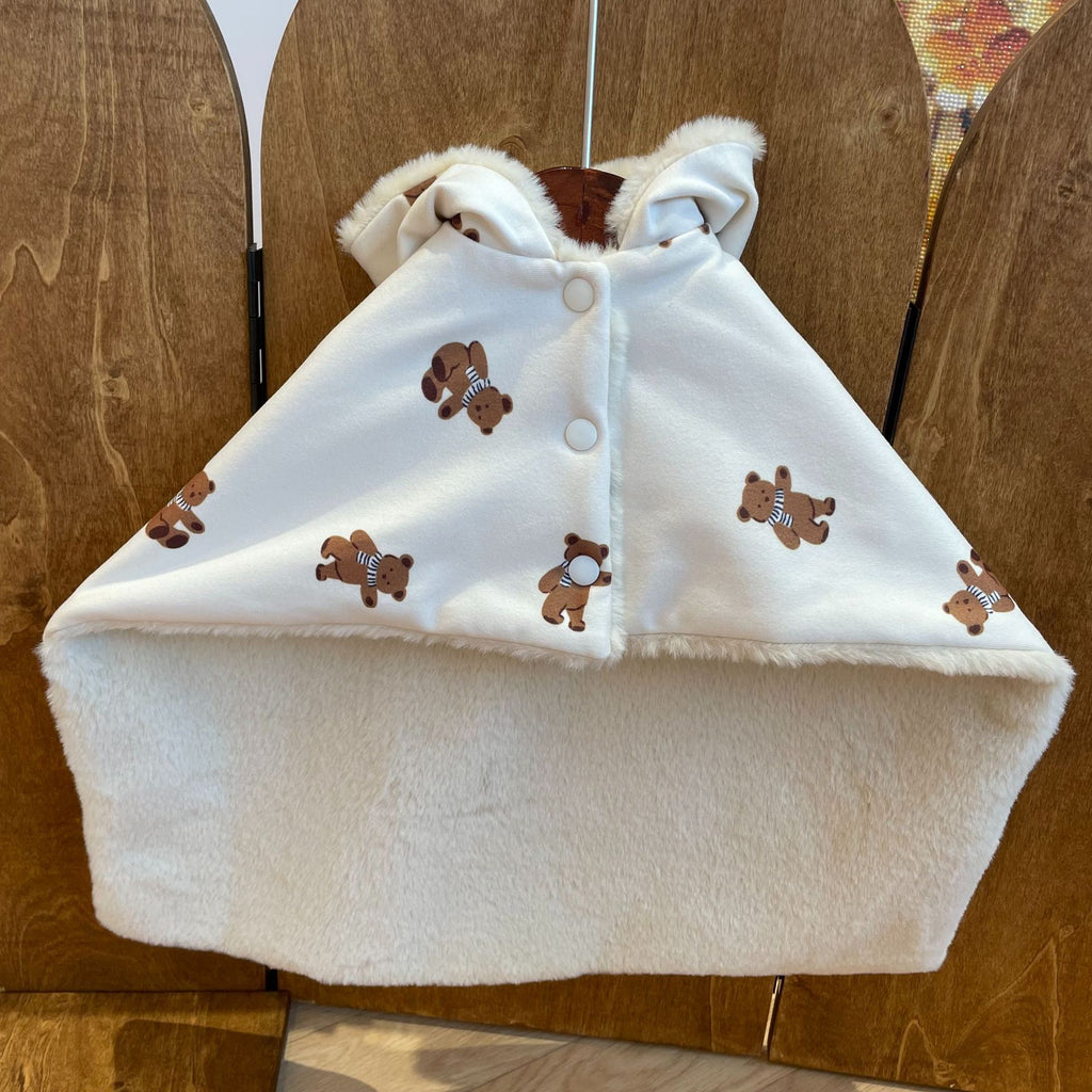Double-sided wrap scarf teddy bear pet blanket cape