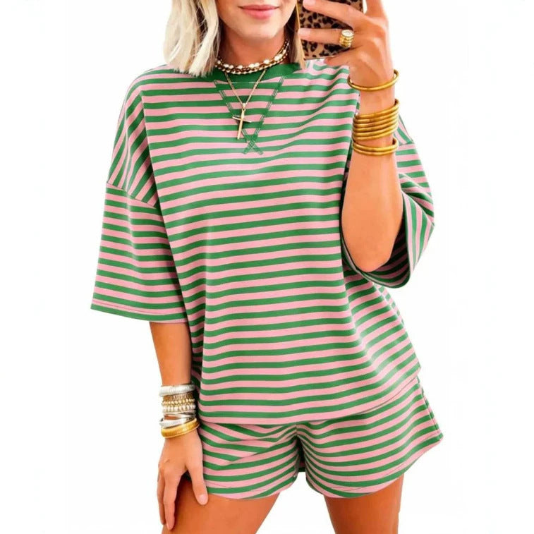 Women's Striped Knit Two-Piece Set