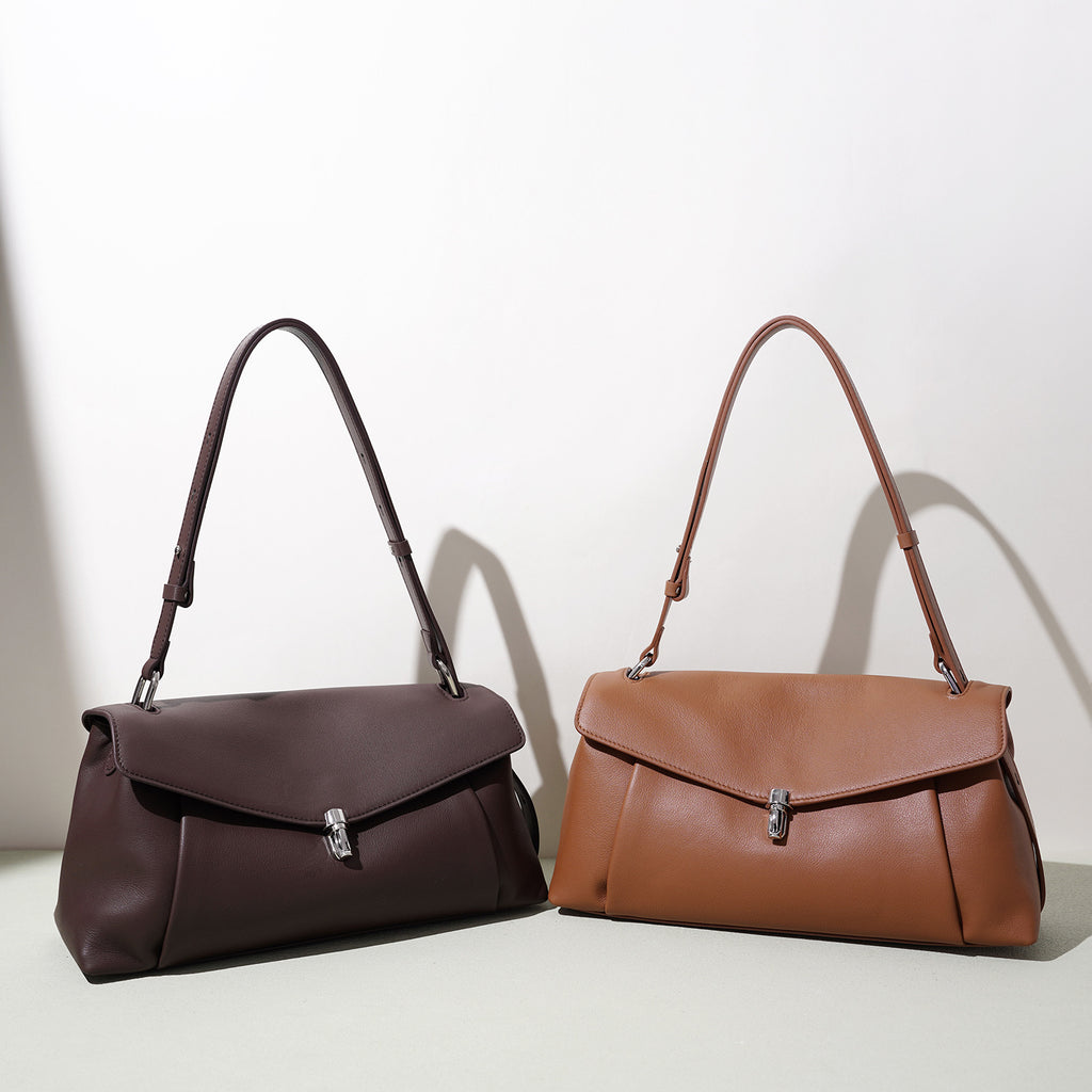 Genuine Leather Shoulder Bag Crossbody Flap Bag For Women