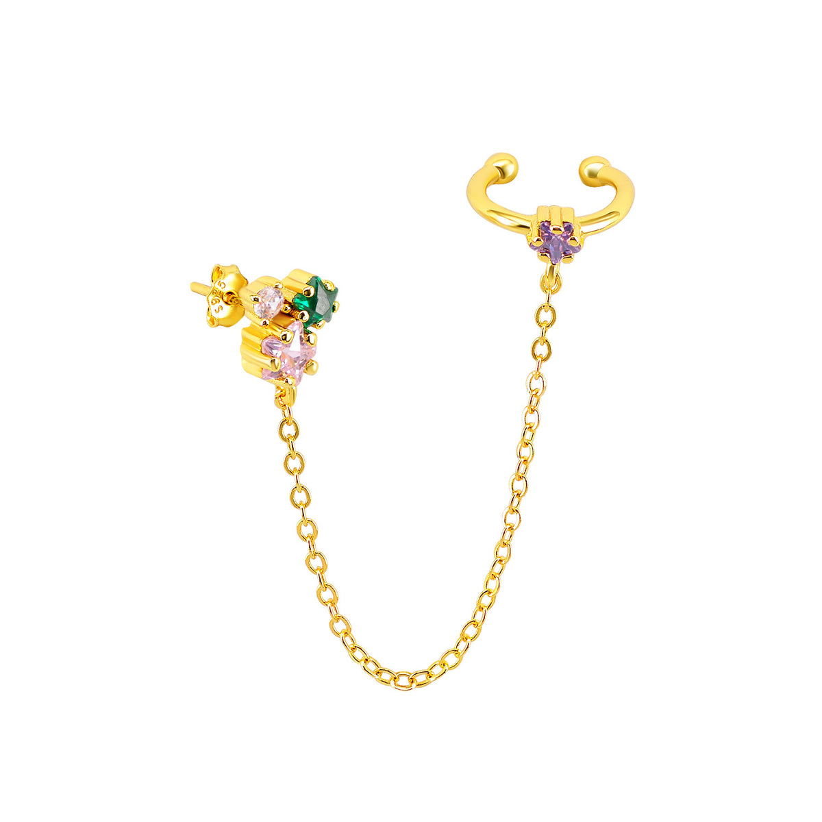 Color zircon ear clip