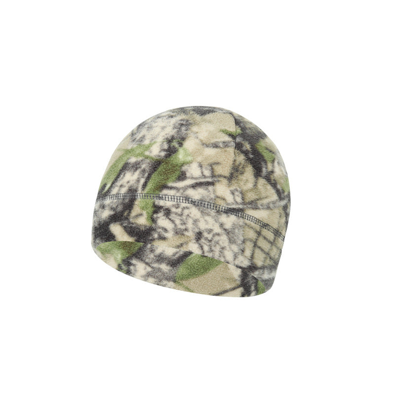 Unisex Camouflage Fleece Hat for Outdoor Riding and Mountaineering