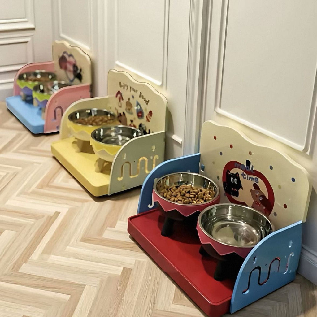 Cartoon Pet Dining Elevated Stand