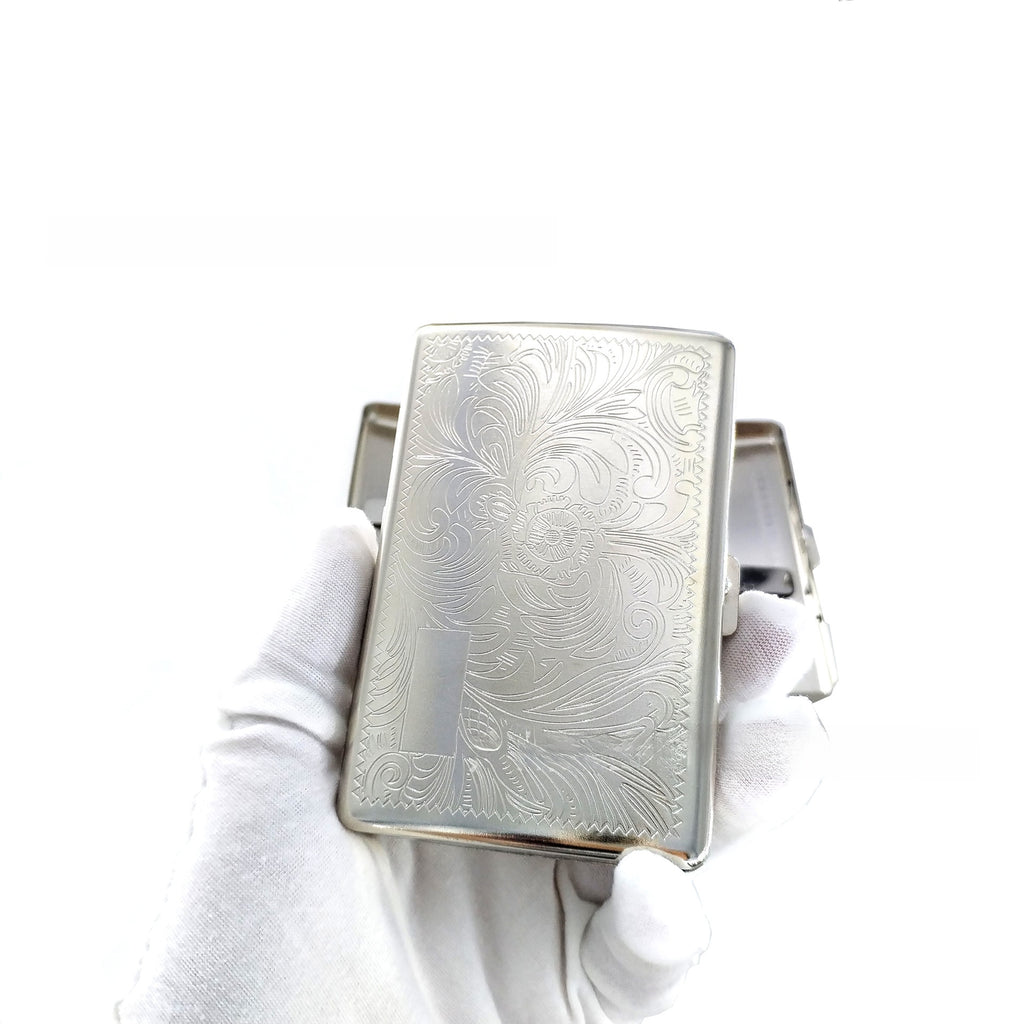 Embossed Metal Cigarette Case for Men and Women