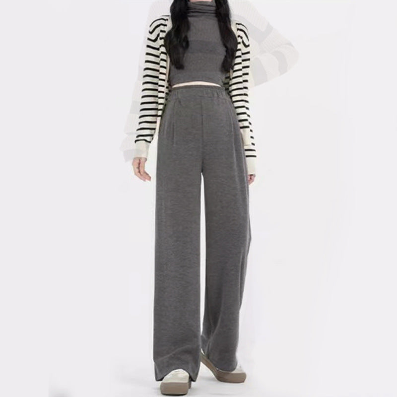 Maternity Wide-Leg Fleece-Lined Warm Leggings
