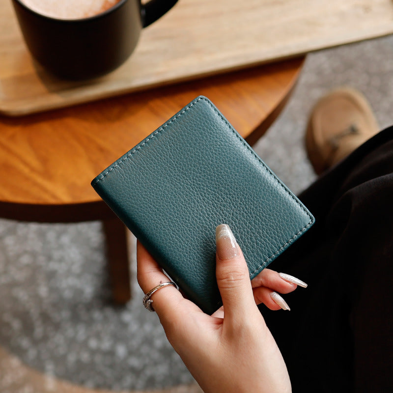 Genuine Leather Women Wallet with Magnetic Closure