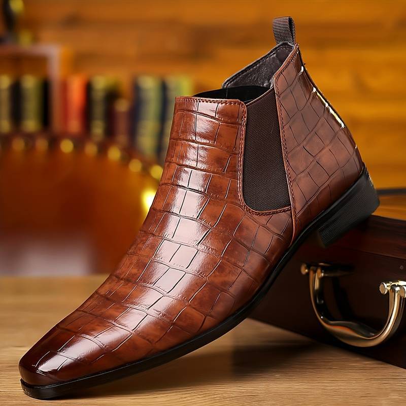 Men's Square Toe Chelsea Boots Ankle Boots