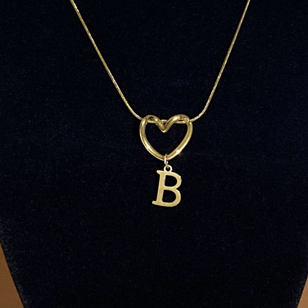 Fashion Alphabet Heart Pendant Necklace