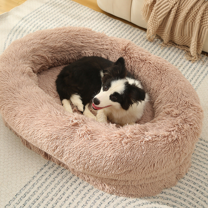 3D Cotton Yuanbao Pet Dog Bed with Waterproof Function