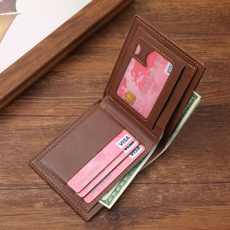 Mens Geometric Embossed PU Leather Wallet