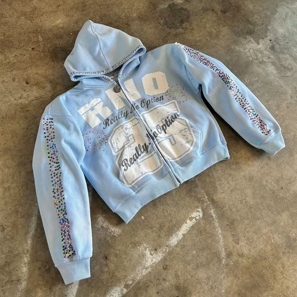 Retro Hooded Cardigan Unisex Casual Sweatshirt