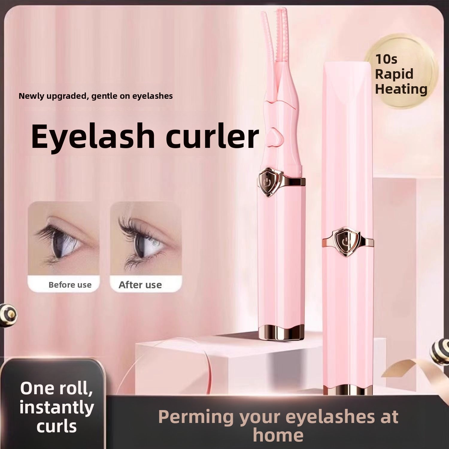 Electric Heated Eyelash Curler Portable Rechargeable