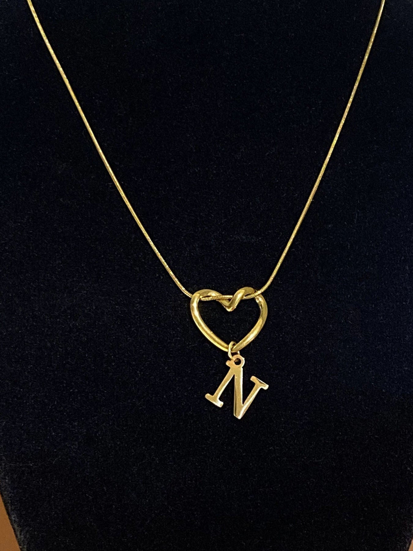 Fashion Alphabet Heart Pendant Necklace