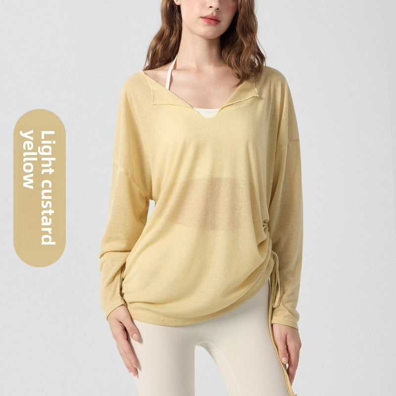 Womens Loose Fit Yoga Long Sleeve Top