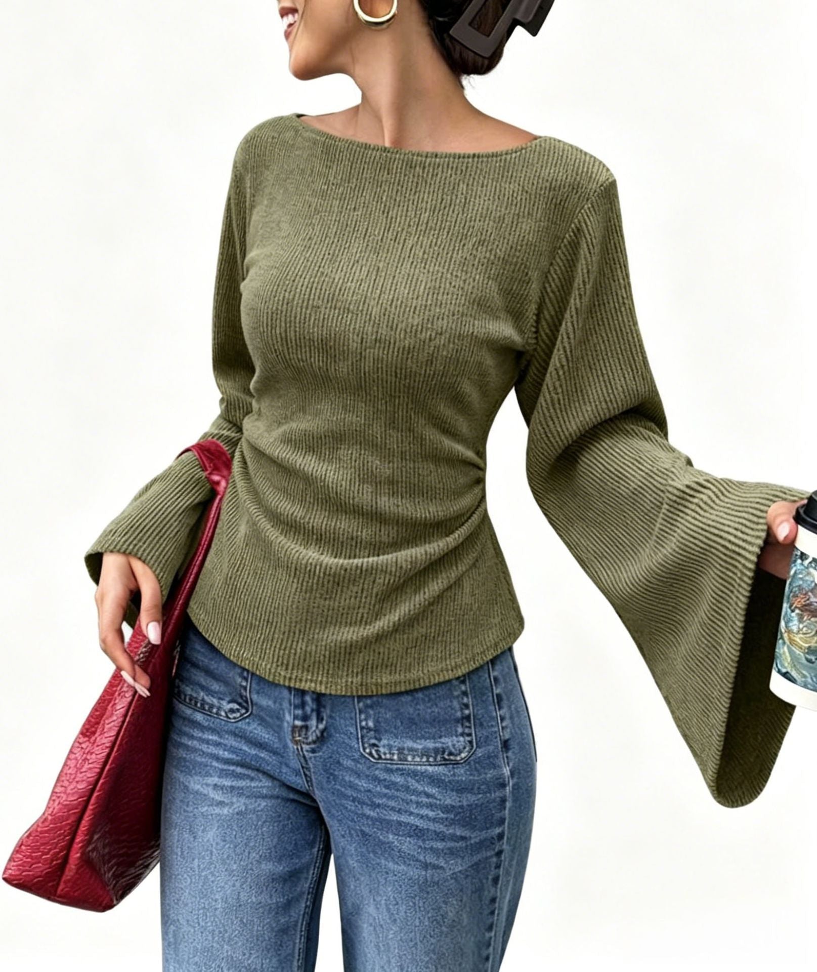 Brushed long-sleeve T-shirt